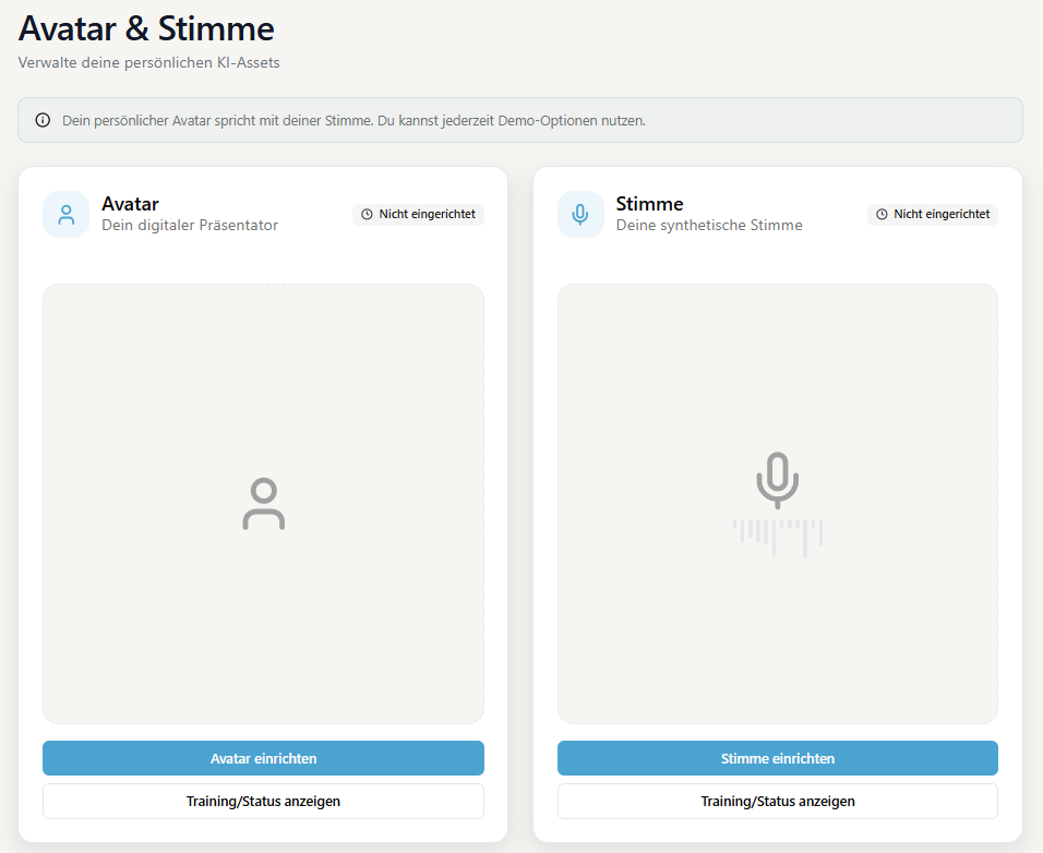 Avatar & Stimme einrichten